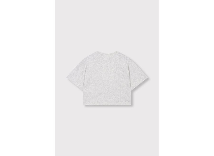 Kids Knitted Batwing T-Shirt  Light Grey Melange Meisjes  T-shirt