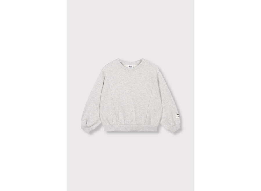Kids Knitted Batwing Sweater  Light Grey Melange Meisjes  Trui