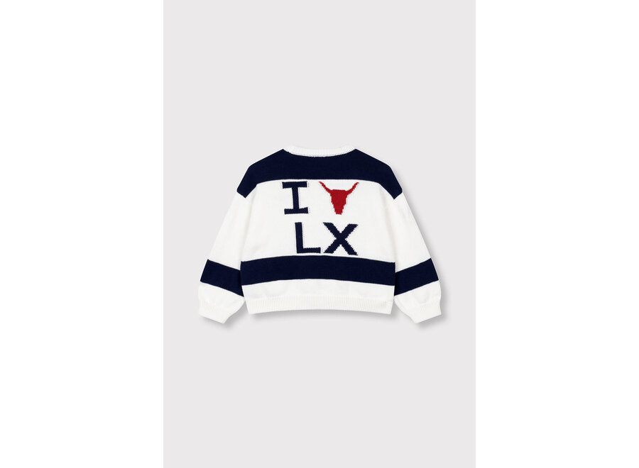 Kids Knitted Stripe Pullover  Cream Meisjes  Pullover