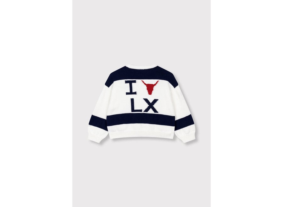 Kids Knitted Stripe Pullover  Cream Meisjes  Pullover