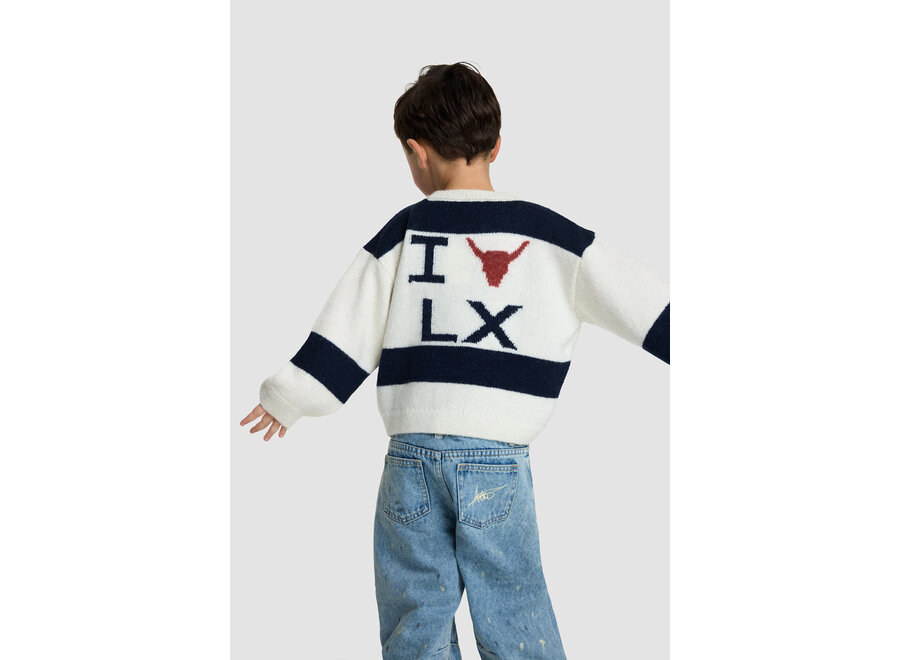 Kids Knitted Stripe Pullover  Cream Meisjes  Pullover