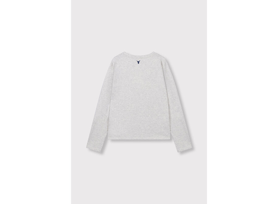 Kids Knitted The Label Longsleeve  Light Grey Melange Meisjes  T-shirt