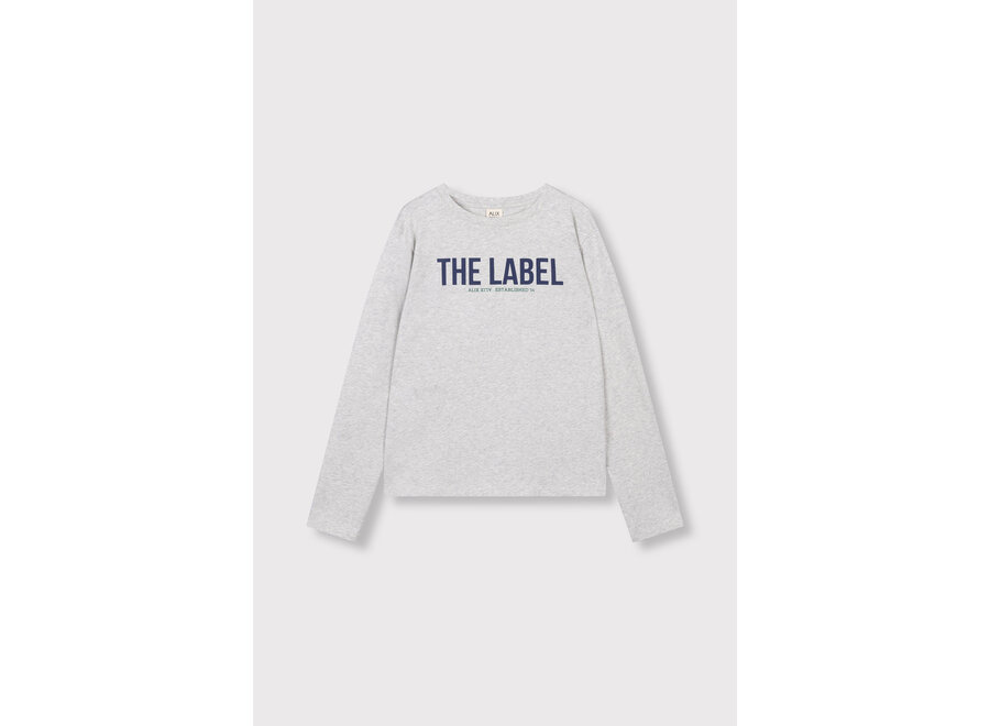Kids Knitted The Label Longsleeve  Light Grey Melange Meisjes  T-shirt