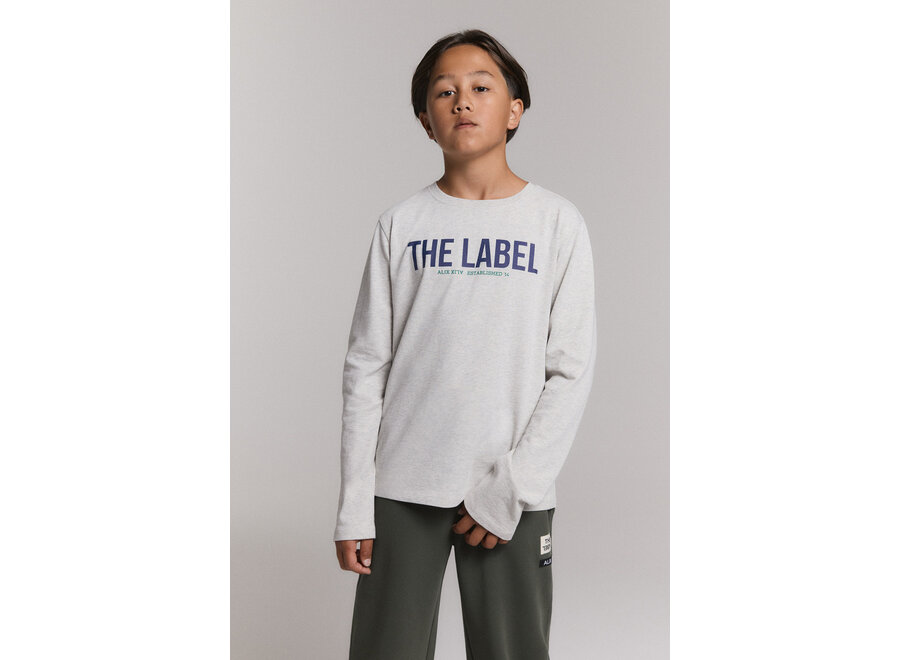 Kids Knitted The Label Longsleeve  Light Grey Melange Meisjes  T-shirt