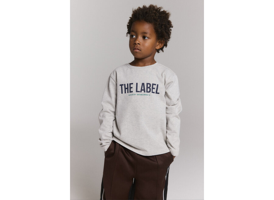 Kids Knitted The Label Longsleeve  Light Grey Melange Meisjes  T-shirt