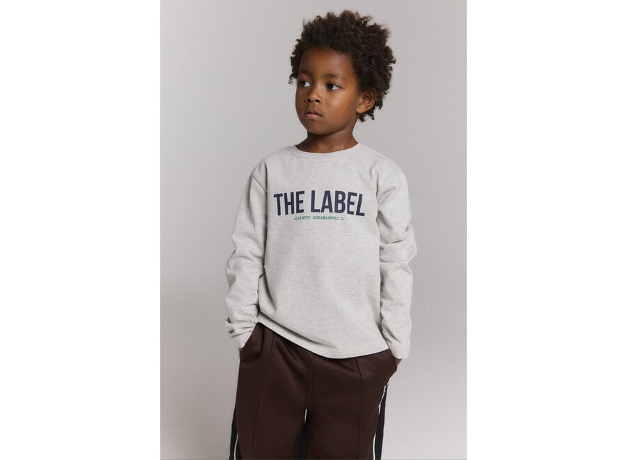 Kids Knitted The Label Longsleeve  Light Grey Melange Meisjes  T-shirt