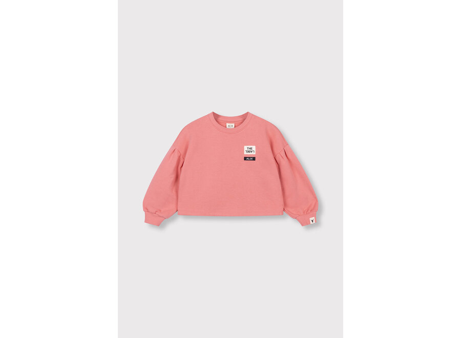 Kids Knitted Cropped Sweater  Bright Coral Meisjes  T-shirt