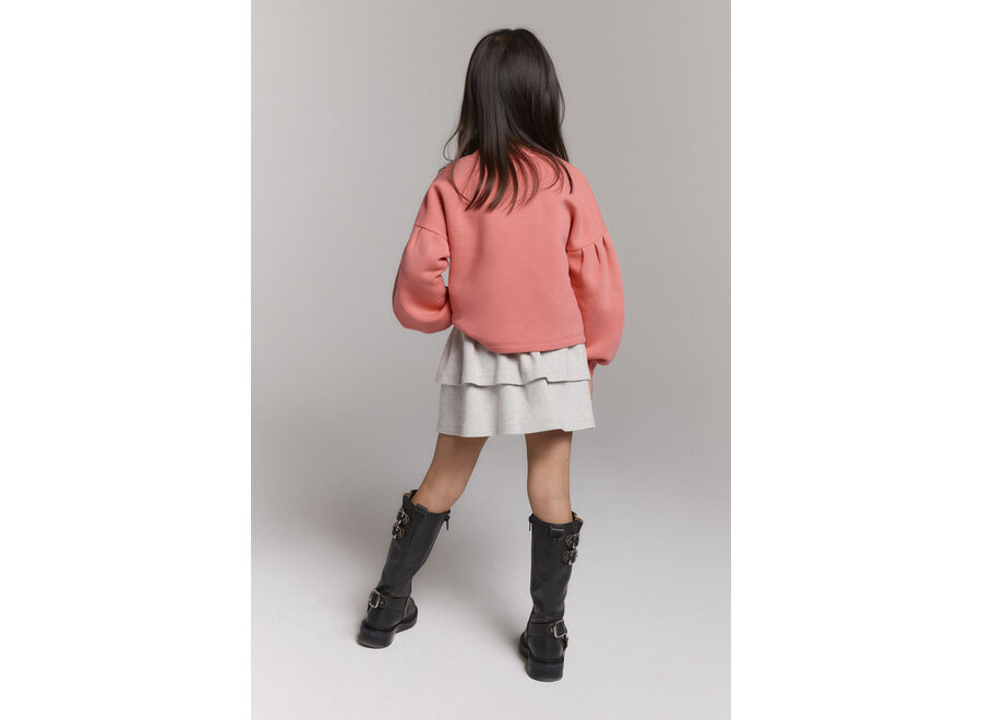 Kids Knitted Cropped Sweater  Bright Coral Meisjes  T-shirt