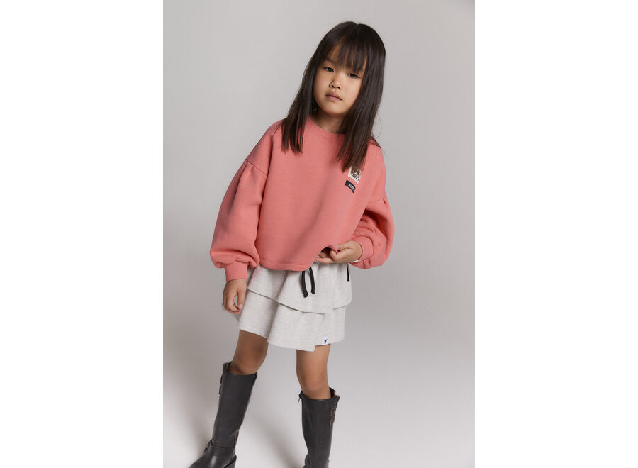 Kids Knitted Cropped Sweater  Bright Coral Meisjes  T-shirt