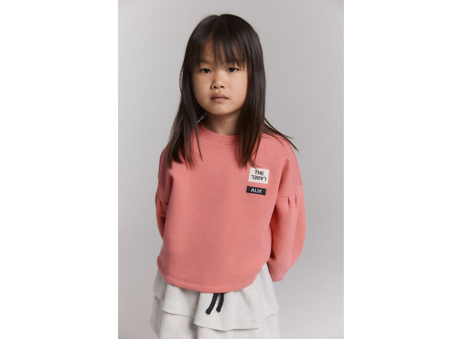 Kids Knitted Cropped Sweater  Bright Coral Meisjes  T-shirt