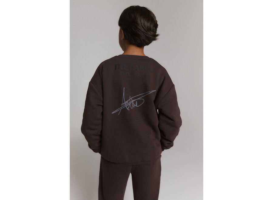 Kids Knitted World Tour Sweater  Warm Brown Meisjes  Trui