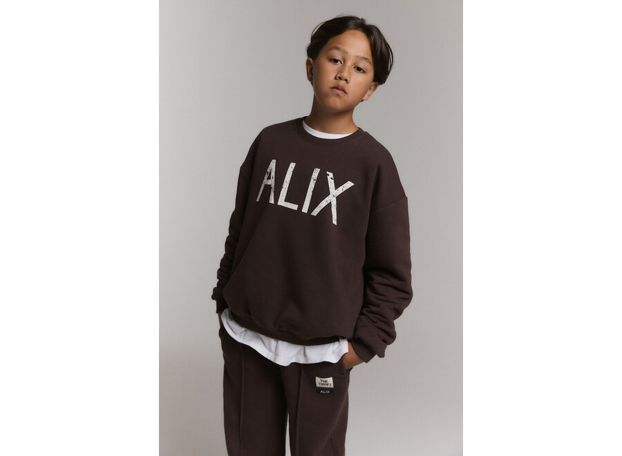 Kids Knitted World Tour Sweater  Warm Brown Meisjes  Trui