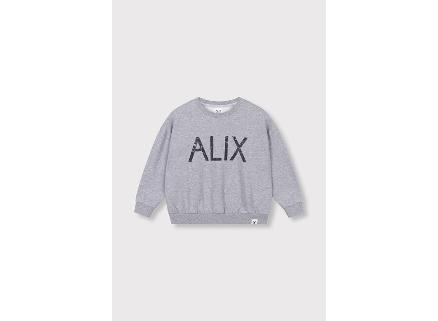 Kids Knitted World Tour Sweater Soft Grey Melange Meisjes  Trui