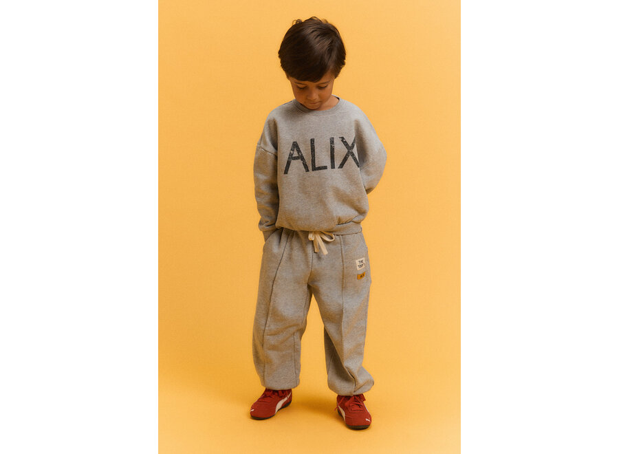 Kids Knitted World Tour Sweater Soft Grey Melange Meisjes  Trui