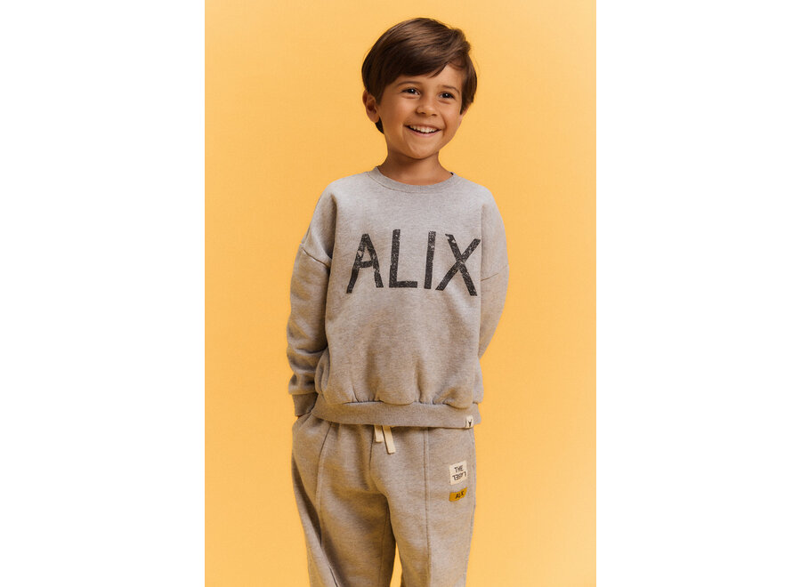 Kids Knitted World Tour Sweater  Soft Grey Melange Meisjes  Trui