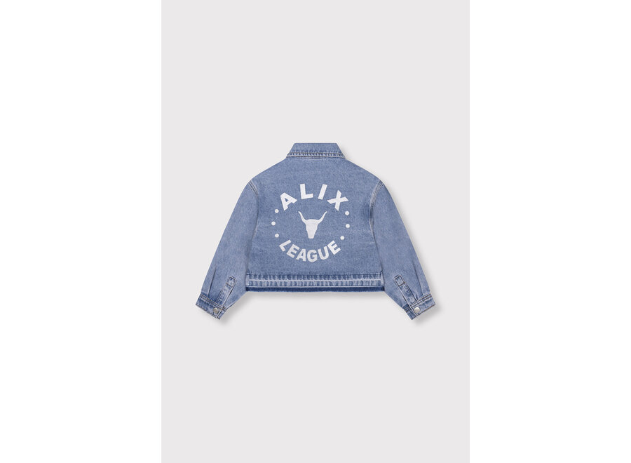 Kids Woven Flowy Denim Blouse  Mid Denim Blue Meisjes  Blouse