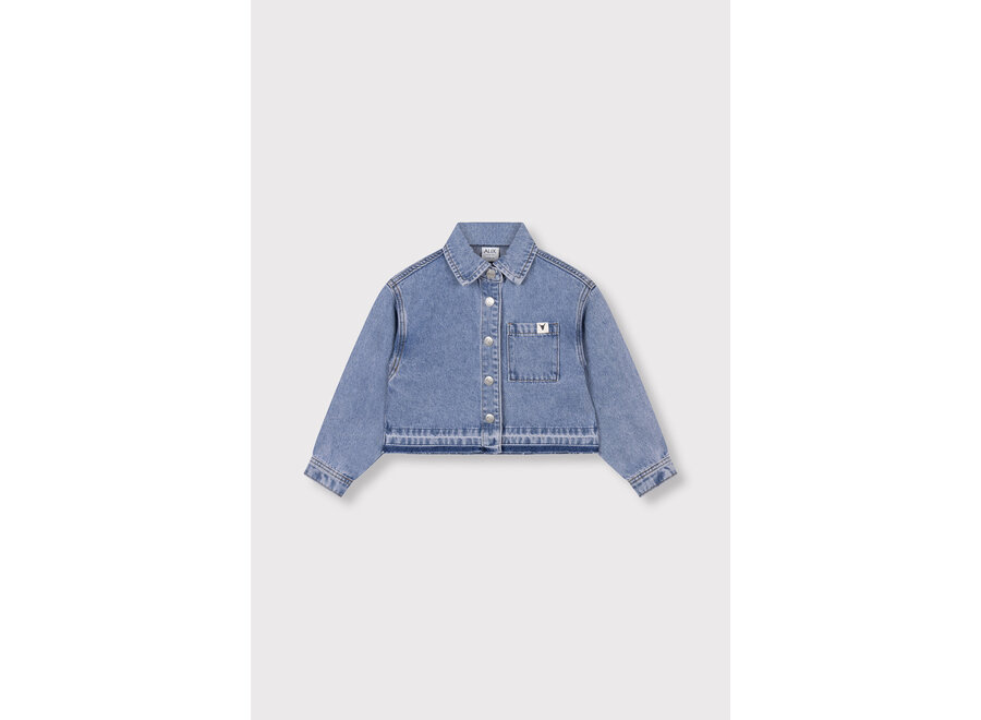 Kids Woven Flowy Denim Blouse  Mid Denim Blue Meisjes  Blouse