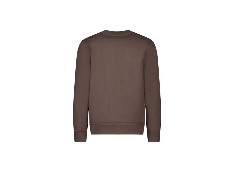 Basic Sweater  Dark Coffee\White Jongens Trui