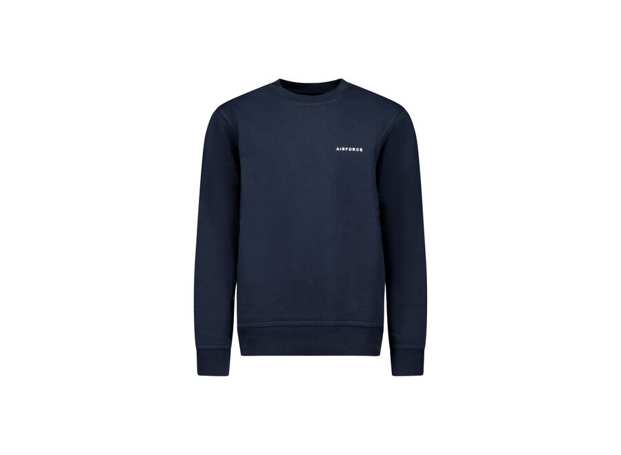 Basic Sweater  Dark Navy Blue\White Jongens Trui