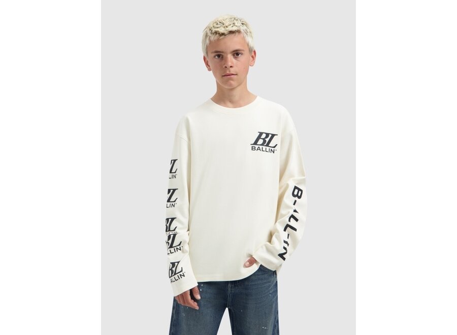 Junior Monogram Longsleeve  Ecru Jongens  Longsleeve