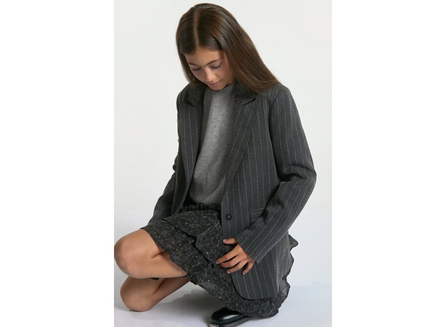 Saren Vis 323 G  Grey Melange Meisjes  Trui