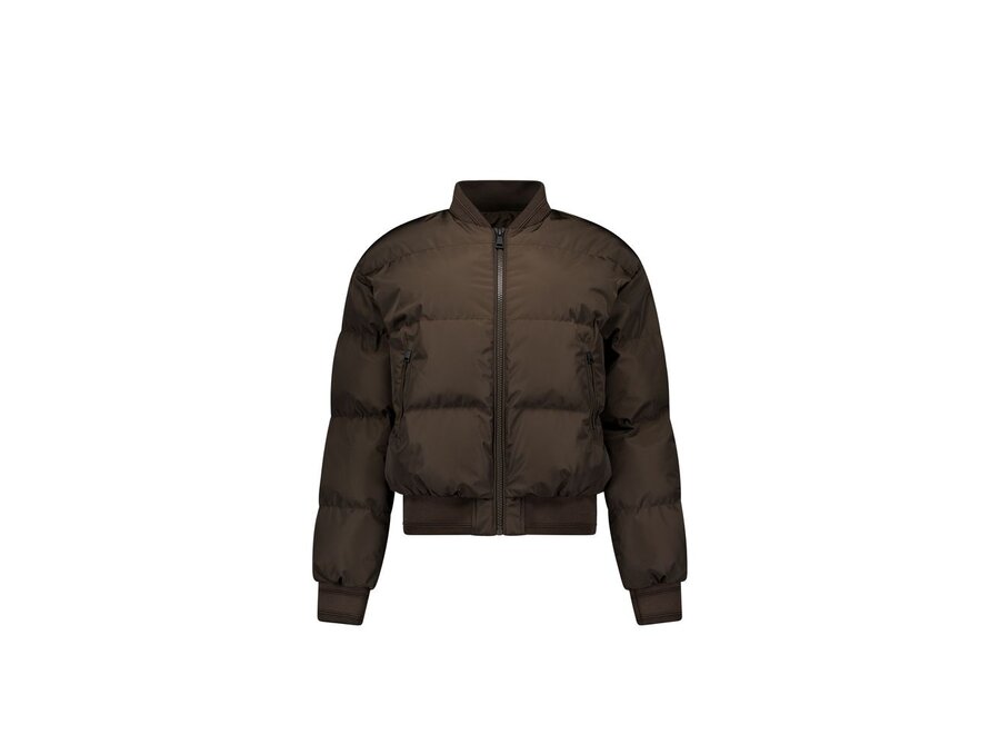Bree Bomber   Dark Coffee Dames Jas Maat S
