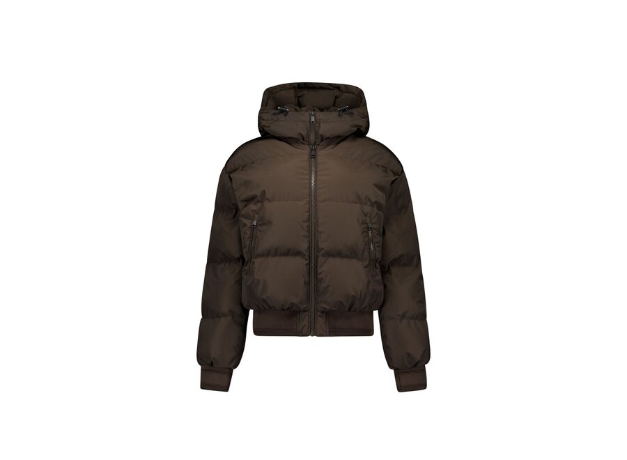 Bree Bomber   Dark Coffee Dames Jas Maat S