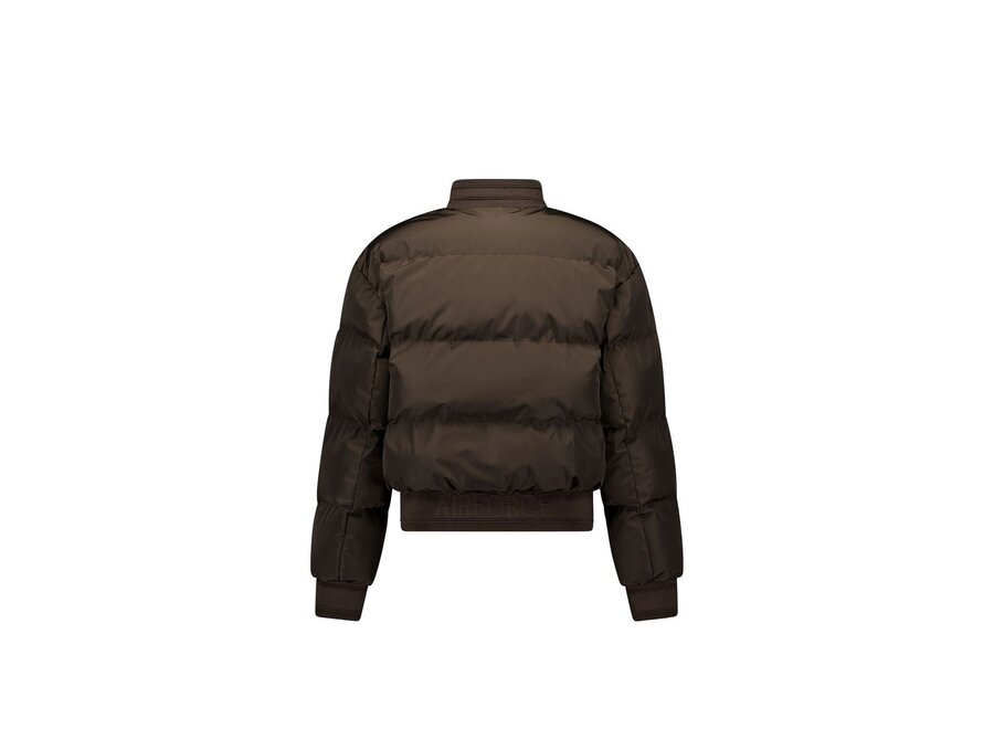 Bree Bomber   Dark Coffee Dames Jas Maat S