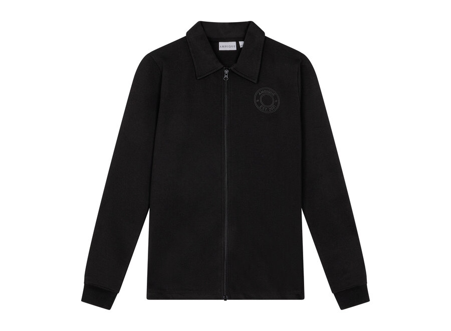 Rodger Overshirt with zip closure  Black Jongens Jasje