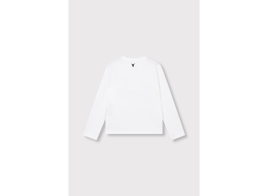 Kids Knitted I Love Alix Longsleeve  Soft White Meisjes  T-shirt