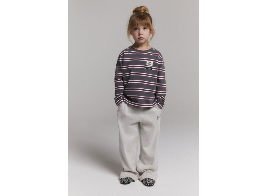 Kids Knitted Stripe Longsleeve  Antracite  Unisex  T-shirt