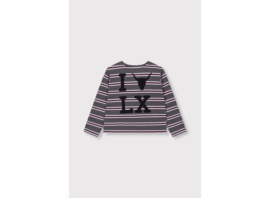 Kids Knitted Stripe Longsleeve  Antracite  Unisex  T-shirt