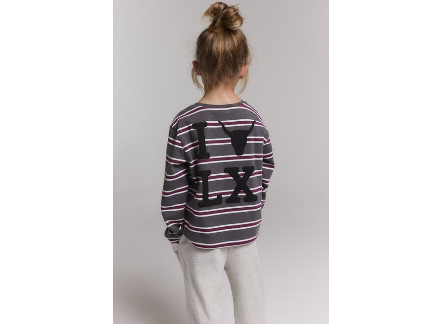 Kids Knitted Stripe Longsleeve  Antracite  Unisex  T-shirt