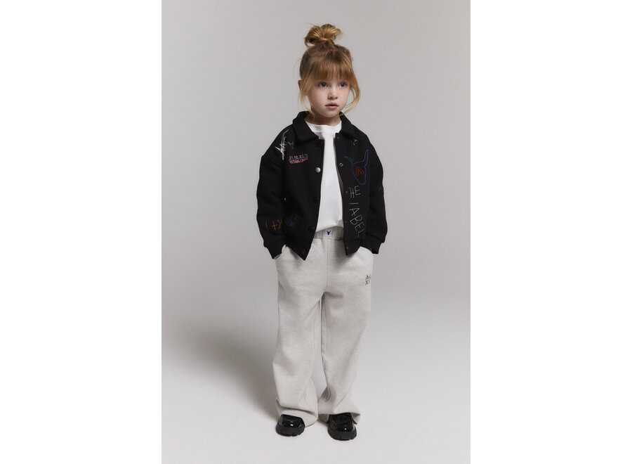 Kids Knitted Patches Jacket  Black Unisex  Jas