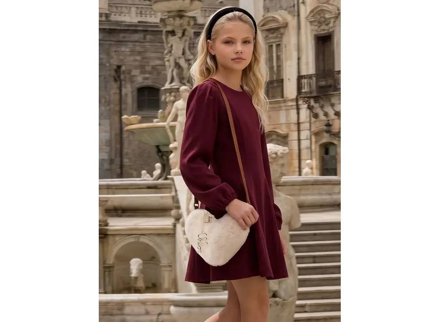 Eliza Dress  Deep Burgundy Meisjes Jurk