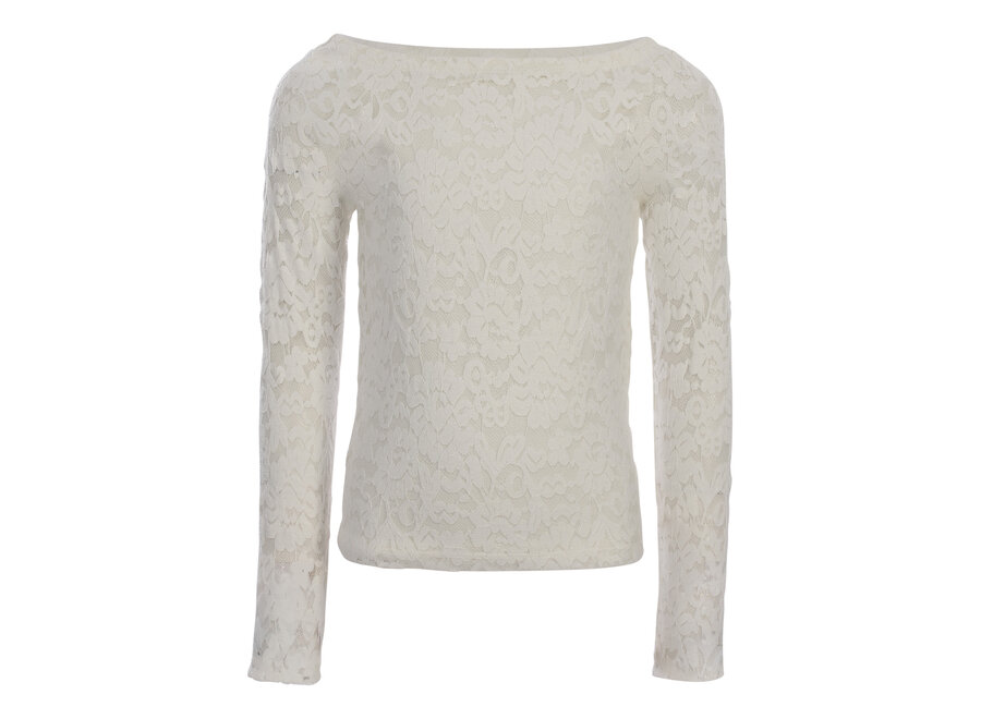 10Sixteen Lace Tee  Blanc Meisjes T-Shirt
