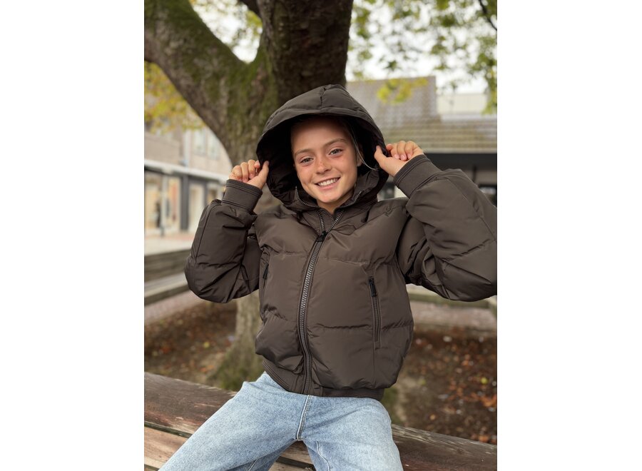 Bree Bomber  Dark Coffee Meisjes Jas