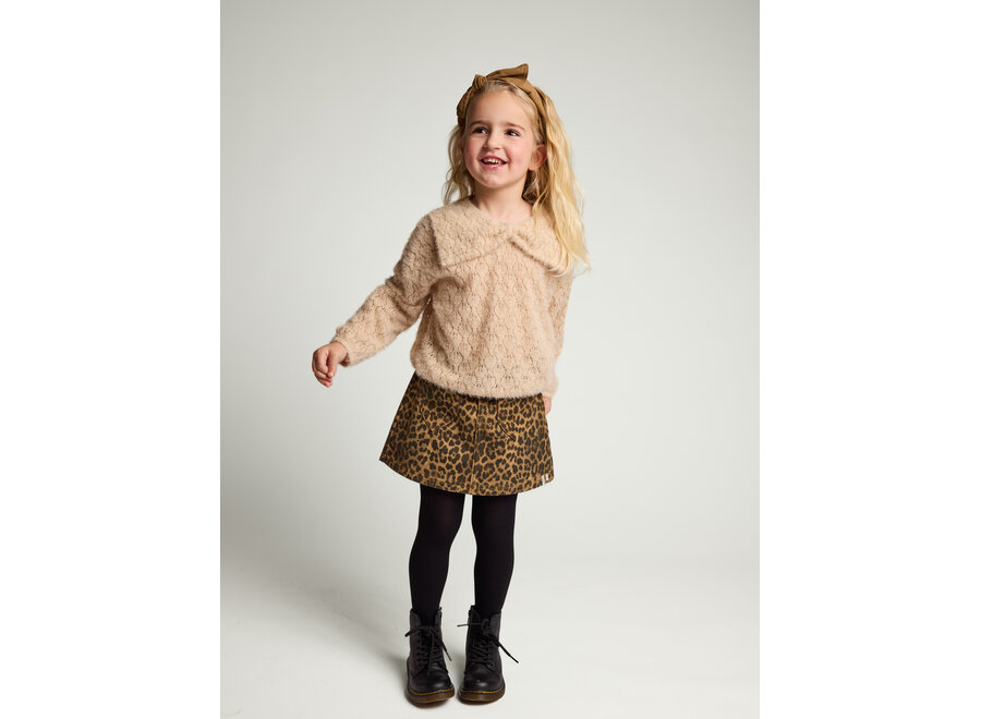 Little Lace Bow Blouse Latte Meisjes Blouse