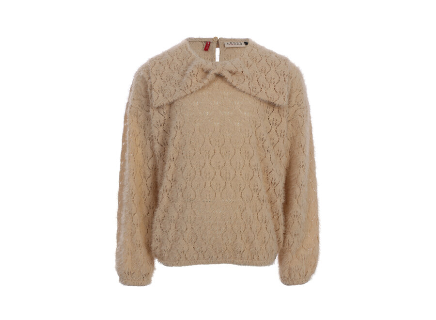 Little Lace Bow Blouse Latte Meisjes Blouse