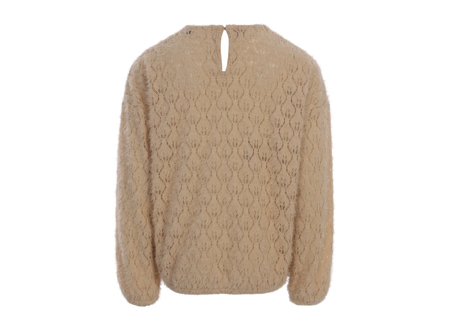 Little Lace Bow Blouse Latte Meisjes Blouse