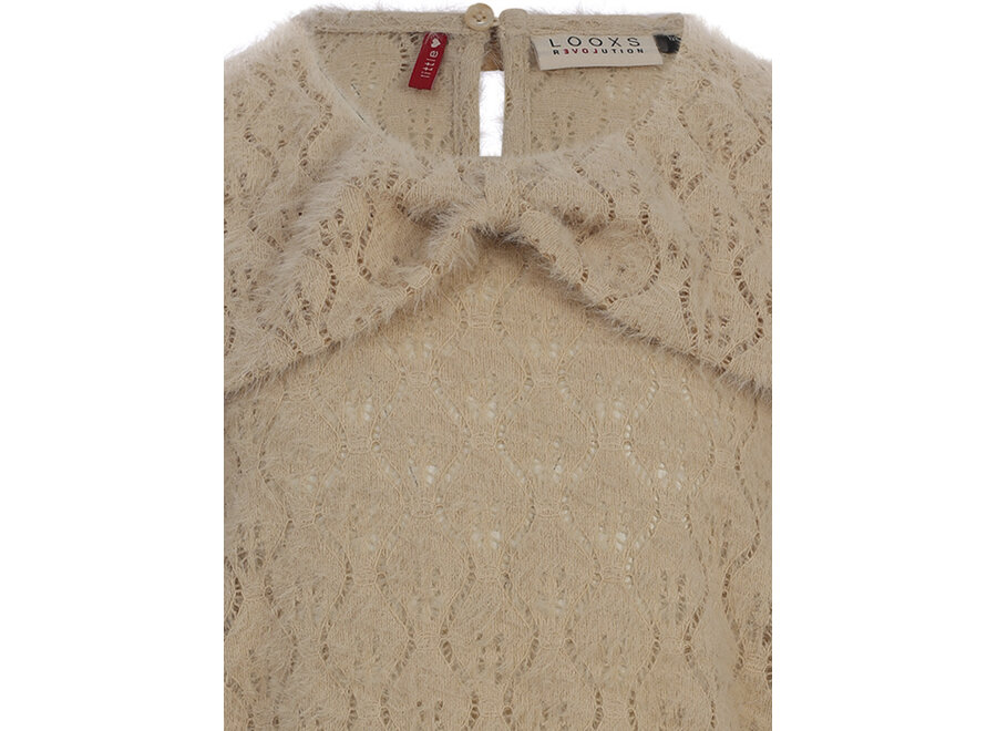 Little Lace Bow Blouse Latte Meisjes Blouse
