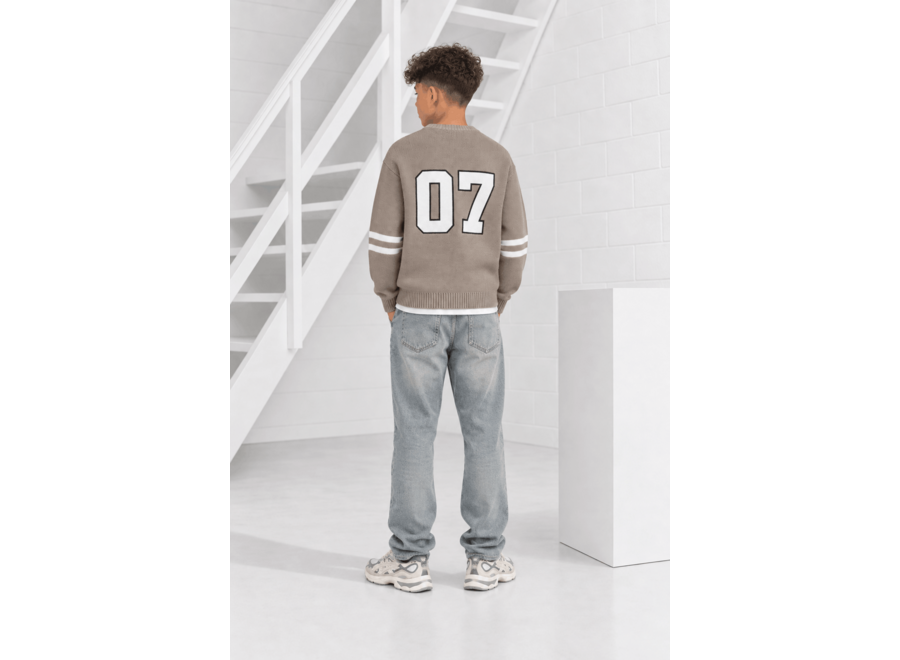 Junior Ice Hockey Crewneck Knit  Taupe Jongens  Trui