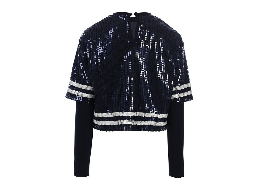 10Sixteen Sequince Tee  Blue Sequins Meisjes T-Shirt