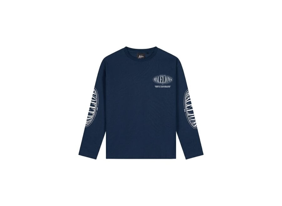 Malelions Junior Relaxed Lifestyle Longsleeve   Navy Jongens Longsleeve