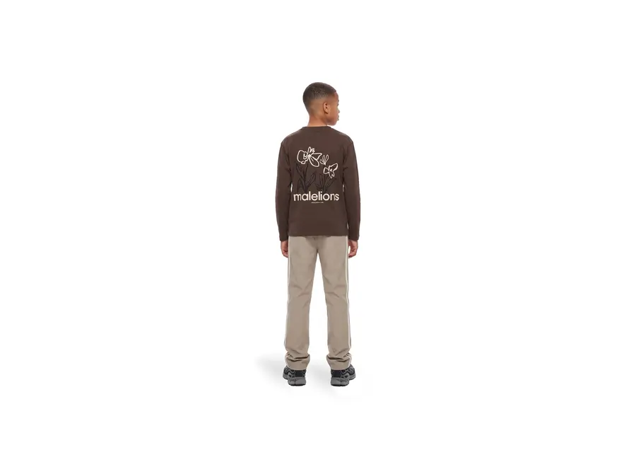 Malelions Junior Relaxed Flower Longsleeve  Brown Jongens Longsleeve