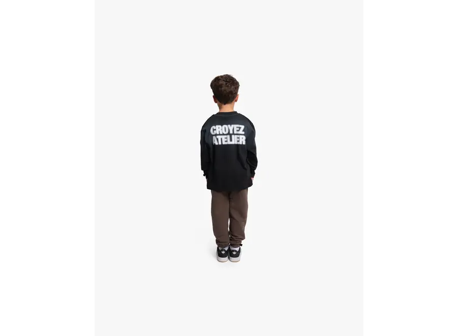 Croyez Mini Sprayed Atelier Longsleeve T-Shirt  Black Jongens Longsleeve