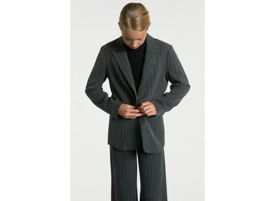Kendal Pinstripe Vis 540 G  Antra Grey  Meisjes Blazer