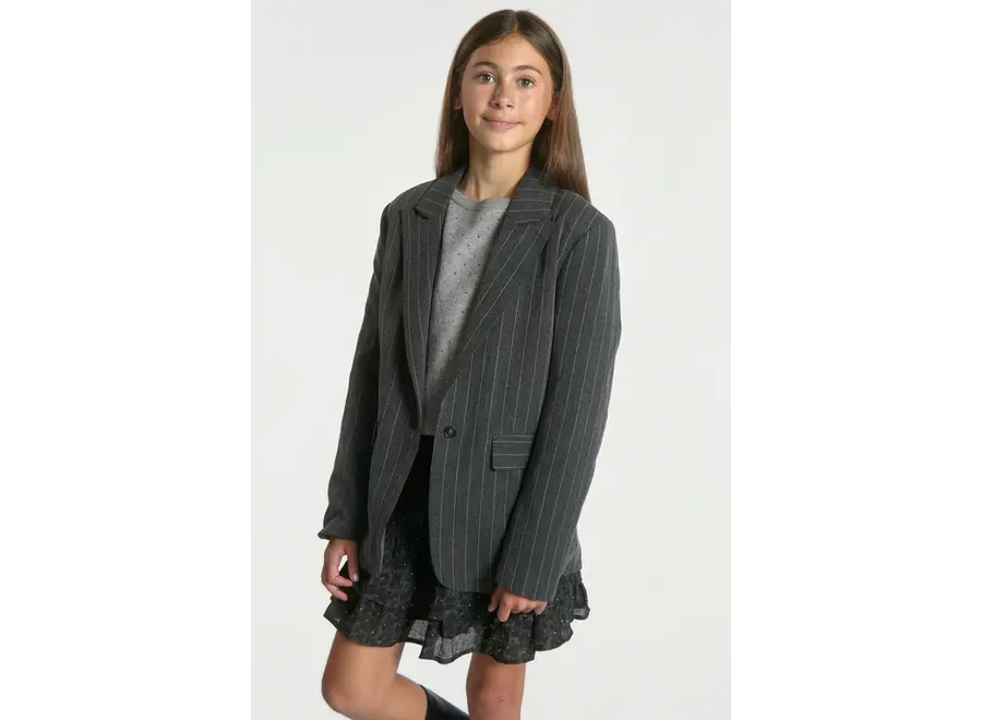 Kendal Pinstripe Vis 540 G  Antra Grey  Meisjes Blazer