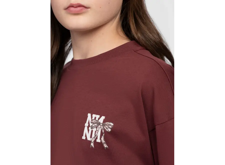 Bow Lover T-Shirt  Deep Burgundy Meisjes T-shirt
