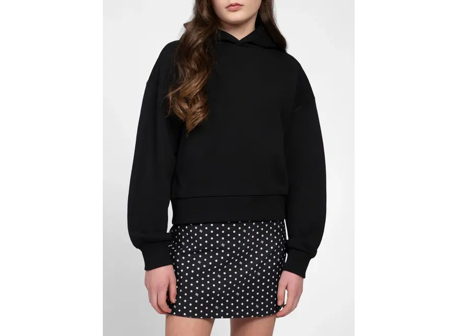 Jayne Polka Oversized Hoodie Black Meisjes Hoodie
